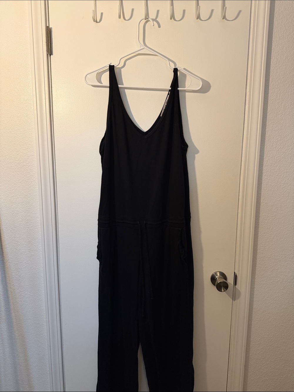 Black Sleeveless V-Neck Jumpsuit
